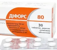 Difors 80 (amlodipine besilate and valsartan) coated tablets 5 mg/80 mg. №30