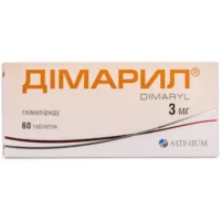 Dimaril (glimepiride) tablets 3 mg. №60