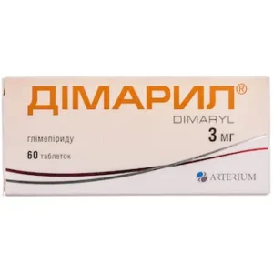 Dimaril (glimepiride) tablets 3 mg. №60