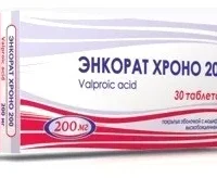 Encorat (valproic acid) tablets 200 mg. №30