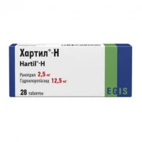 Hartil-N (ramipril + hydrochlorothiazide) tablets 2.5 mg/12.5 mg. №28