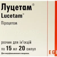 Lucetam solution for injections ampoules 200 mg. 15 ml. №20