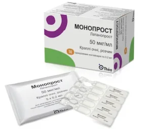 Monoprost (latanoprost) eye drops solution 50 mcg/ml. sachet №30