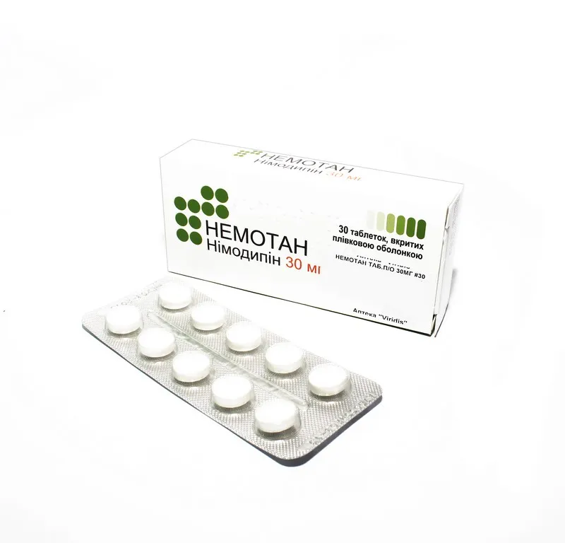 Nemotan (nimodipine) coated tablets 30 mg. №30