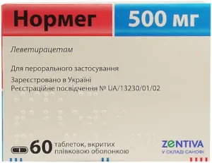 Normeg (levetiracetam) coated tablets 500 mg. №60