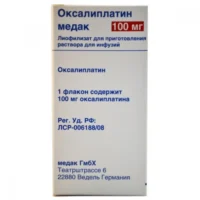 Oxaliplatin (oxaliplatin) powder for solution for infusions 5 mg/ml. 100 mg. №1 vial