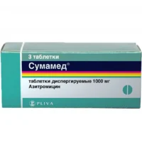 Sumamed (azithromycin) dispersible tablets 1000 mg. №3