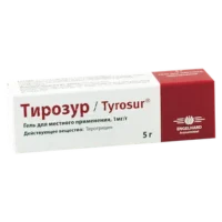 Tirozur (tyrothricin) gel 1 mg/g. 5 g. tube