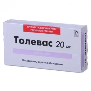 Tolevas (atorvastatin) coated tablets 20 mg. №30