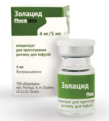 Zolacid (zoledronic acid) concentrate for infusions 4 mg/5 ml. vial 5 ml. №1